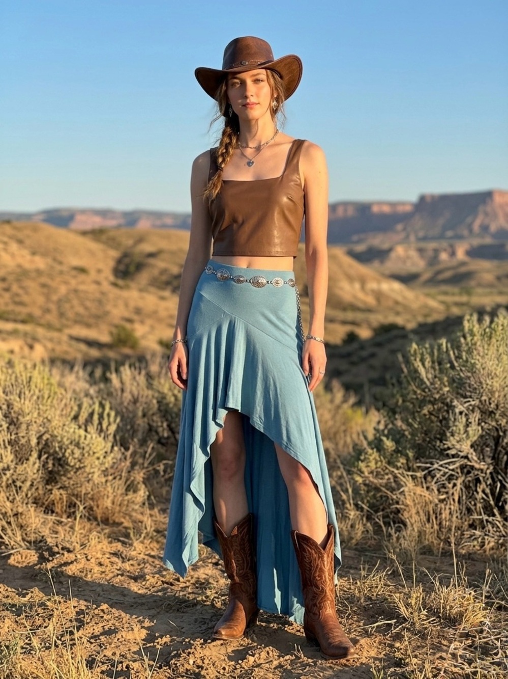 Free People Beach  asymmetrical blue maxi skirt